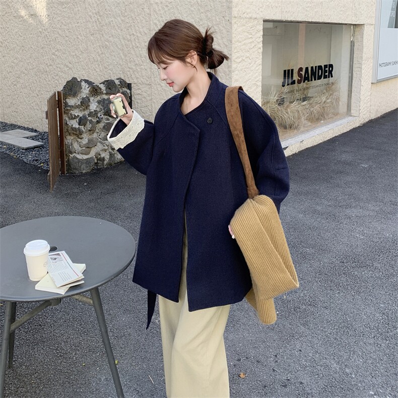 韩系高级感毛呢外套女冬季2025新款巨好看洋气百搭小个子显瘦大衣,女装毛呢外套,2C159