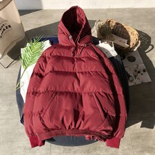 2021新款冬季港风大码宽松潮男连帽保暖加棉面包服棉衣M8011-P85，男装棉衣，电商A001