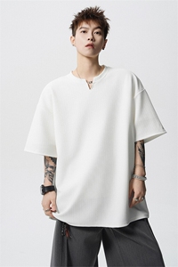 240g肌理感冰丝V领短袖T恤男 M-5XL 特P18控38图片