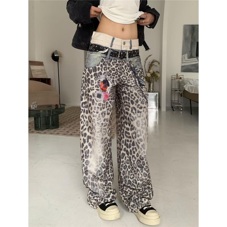 1506-1/KN-N90231/P64个性字母牛仔裤嘻哈潮高街潮流痞帅长裤男女图片