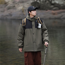山系户外拼色工装面包服时尚连帽保暖棉衣A247-MY560特批85，男装棉衣，电商A247