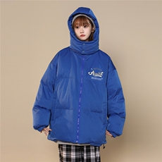中性风22秋冬潮牌字母印花立领面包服连帽棉衣外套MY206P115控158，男装棉衣，A247A