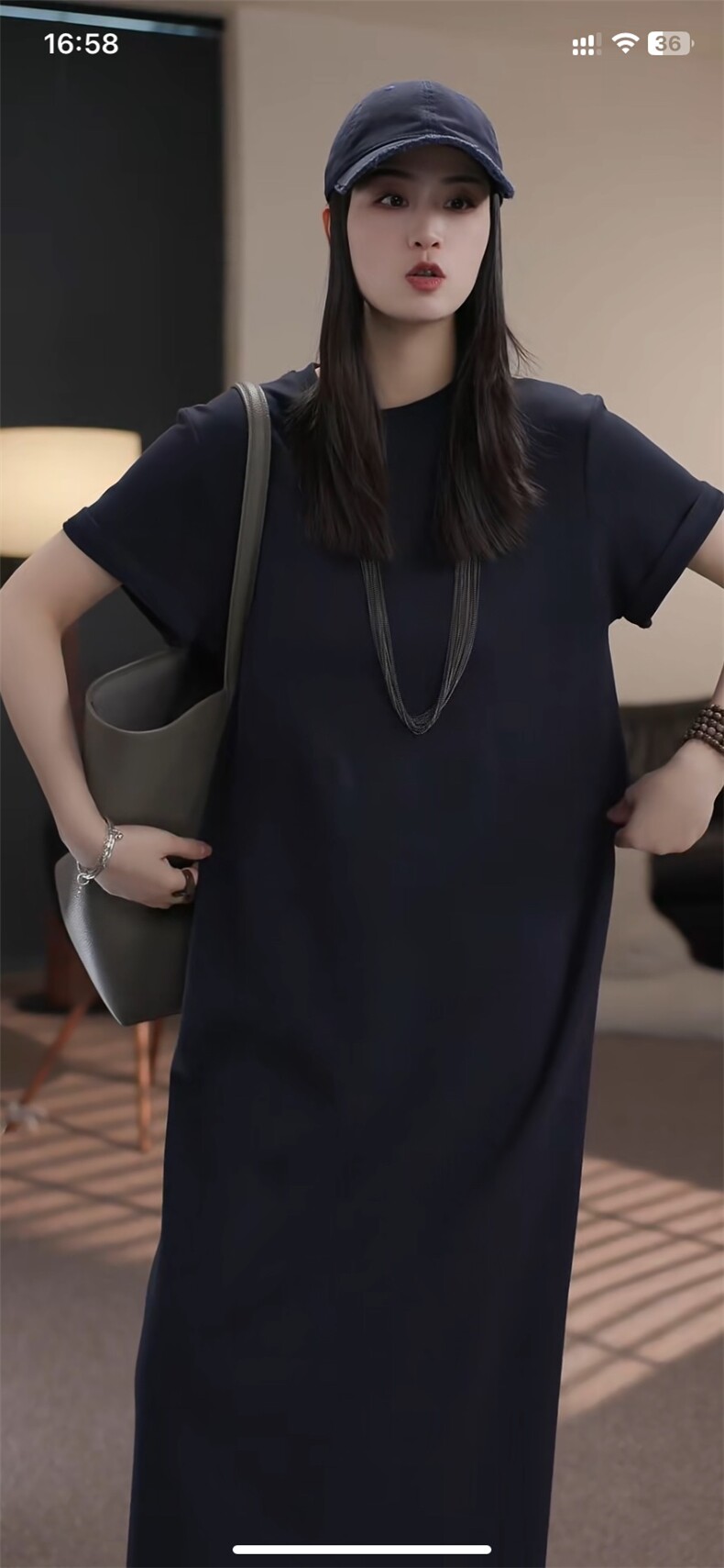 长款加厚精梳长绒棉连衣裙,女装连衣裙,米咔羊绒