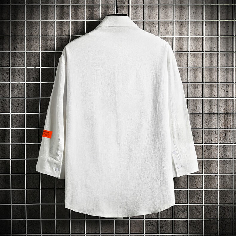 QC58244-P45亚七分袖衬衫男大码五分袖衬衣男短袖网格,男装衬衫,电商A040A