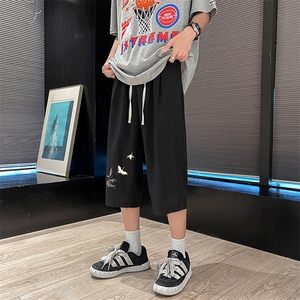 冰丝七分裤男大码速干短裤男五分裤车景风格QK72394-P25