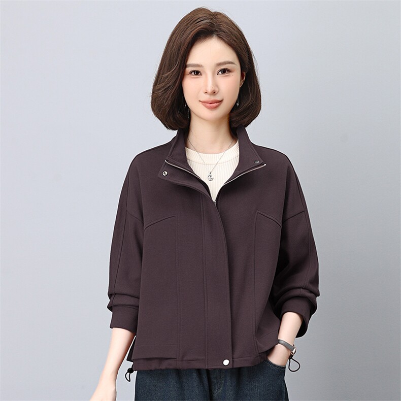 2024秋装新款女装宽松显瘦短款外套百搭休闲上衣潮流时尚夹克,女装短外套,悦见她