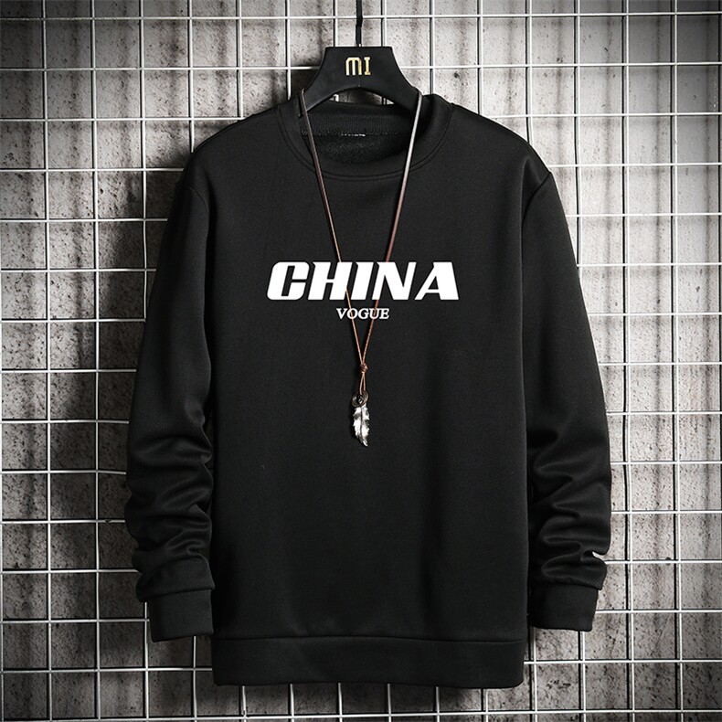 T4001-P25 简约帅气百搭长袖t恤男大码胖子卫衣薄外套 网格挂拍图片