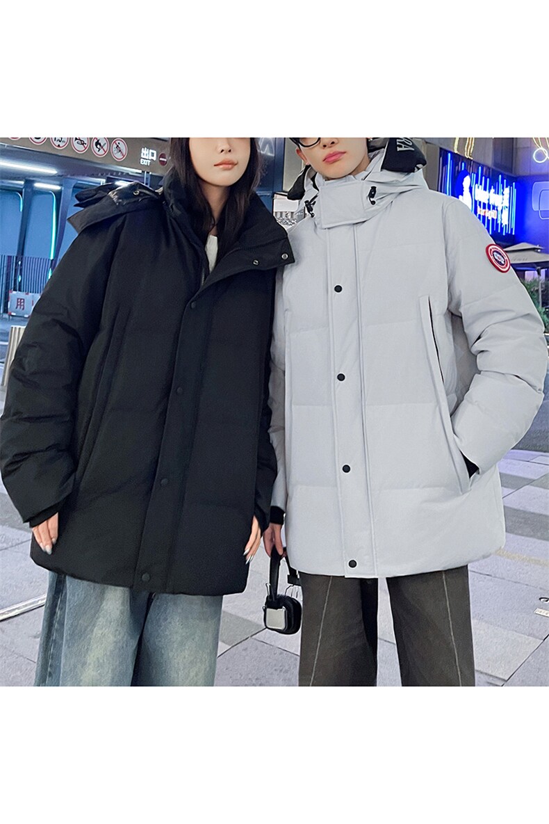 跑量大货中连帽鹅绒宽松休闲羽绒服保暖纯色加厚潮流上衣802p280,男装羽绒服,星座1602B（原101B-1）