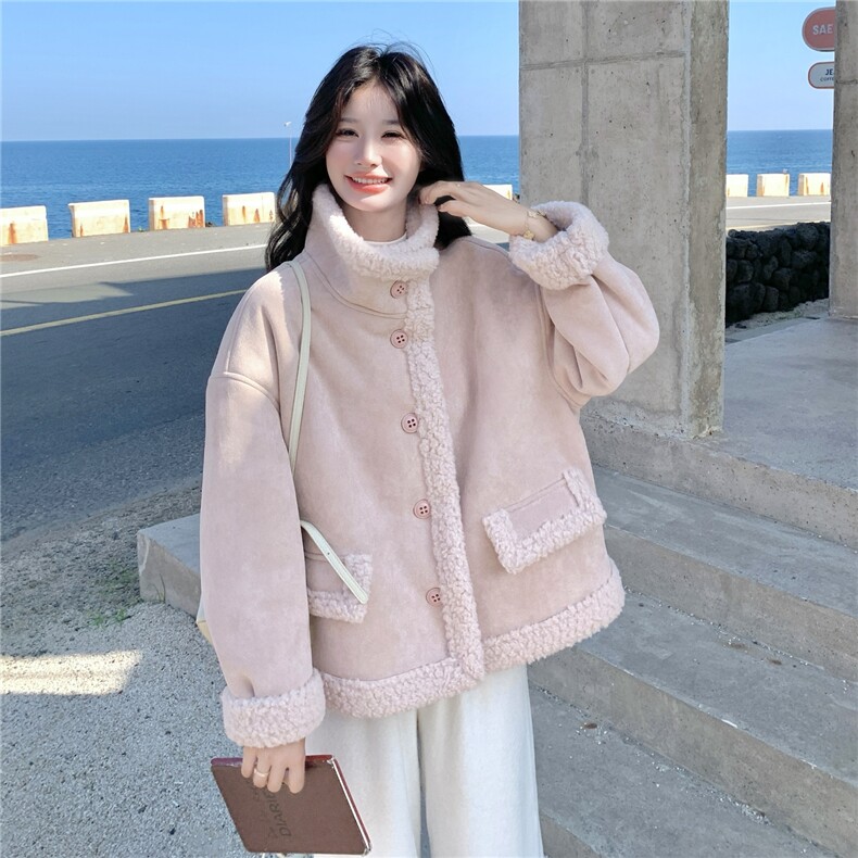 2025冬装新款复古气质皮毛一体外套7306-P195-K288,女装短外套,浙宝152