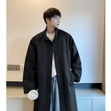 2026港风英伦单排扣腰带风衣男大码M-5XL中长款男FY77916P95控148，男装风衣，星座227-7