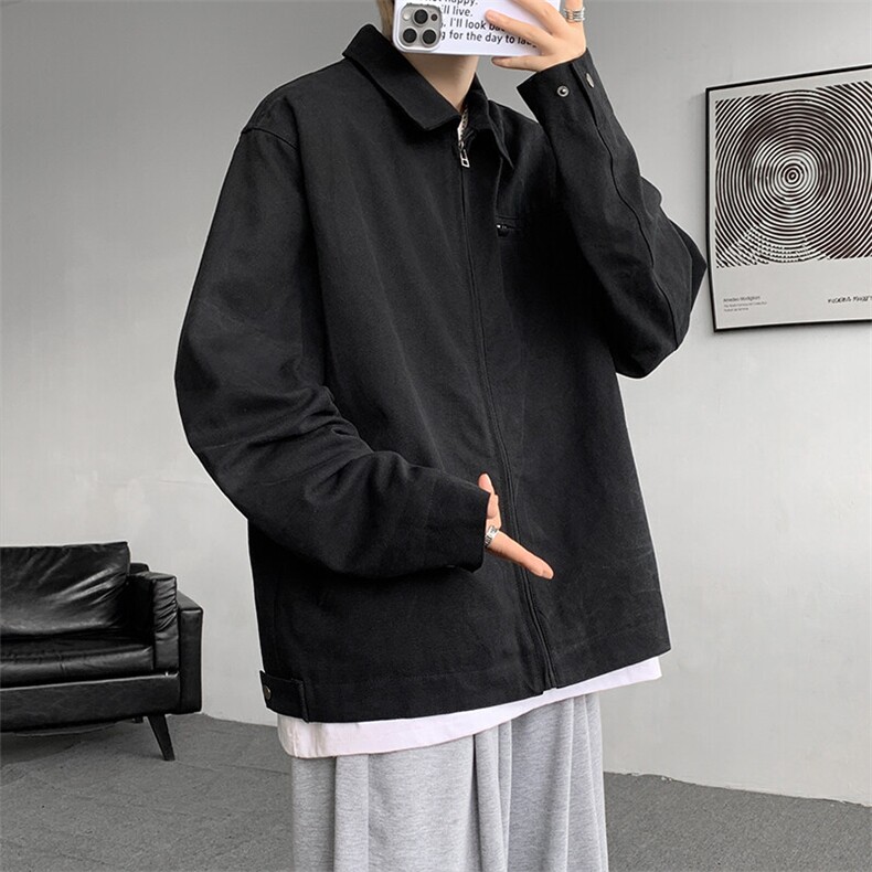 8XL-M春季水洗帆布短款夹克男生vintage美式复古工装外套JK003P98,男装夹克,电商B312