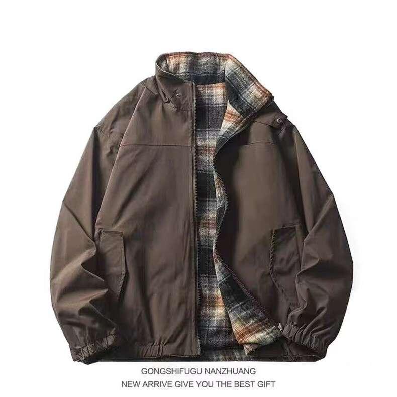 1506-1/JFM071/P94边缘立领宽松短款宽松夹克两面穿外套棉服男装,男装夹克,星座1506-1