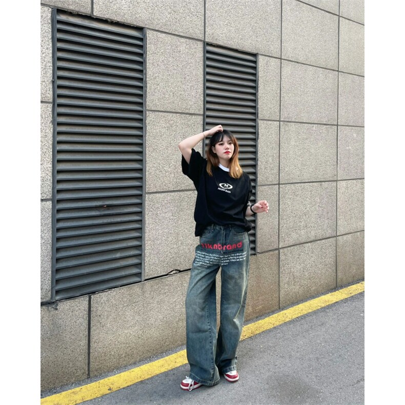 现货！cleanfit微喇高街vibe美式复古牛仔裤字母已改LRA230-P68,男装牛仔裤,星座1005-6