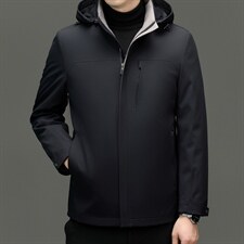 XL-PK0020秋冬男士新款夹克可脱卸兔毛内胆大衣保暖派克服，男装夹克，电商B360
