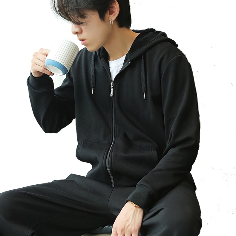 秋冬加绒厚运动套装宽松一套衣服两件套运动服加肥大码910款P168,男装休闲套装,星座802