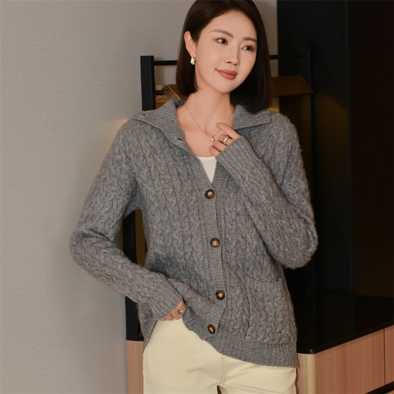 女士羊毛衫简约纯色时尚秋冬保暖羊毛，女装羊毛衫，忠诺羊绒