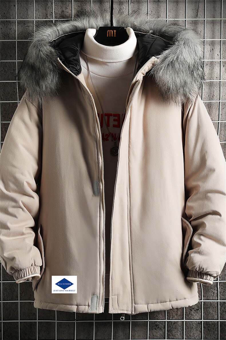 MM48061-P130冬季大毛领棉衣男士大码加厚棉袄男棉服网格,男装棉衣,电商A040A