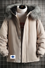 MM48061-P130冬季大毛领棉衣男士大码加厚棉袄男棉服网格，男装棉衣，电商A040A
