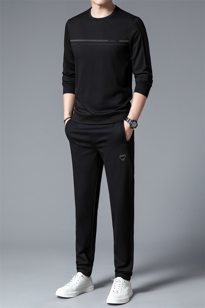 S3086-2钱塘2020-2中青年男士秋季新款时尚休闲长袖卫衣套装P127,男装休闲套装,钱塘207-2