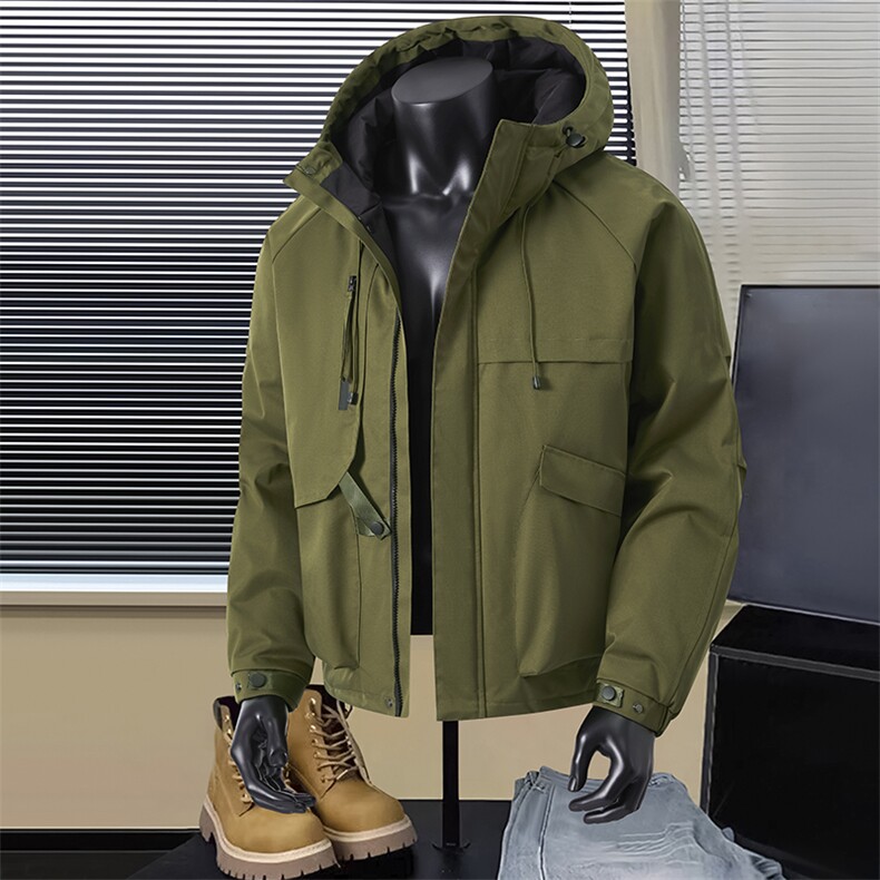 现货5W件冬季三防美式boxy解构连帽雪山冲锋衣棉衣男女棉服厚外套，男装夹克，电商A486