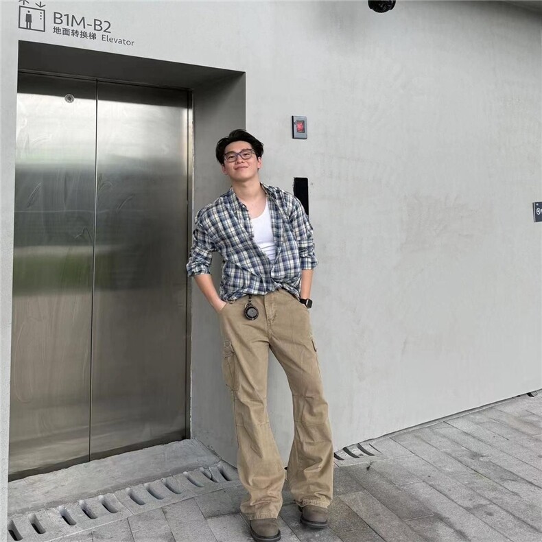 美式休闲直筒裤子男小众秋冬cleanfit潮流百搭宽松长裤NZS505,男装休闲裤,星座516A