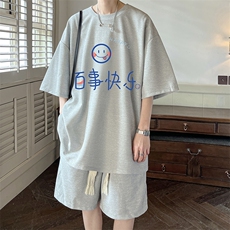 华夫格套装运动短袖t恤套装休闲两件套一套HZ84183-P44，男装T恤，电商A040