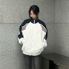 抖音得物高品质美式高街重磅结构织带拼接撞色立领卫衣外套CM41，男装卫衣，电商A486
