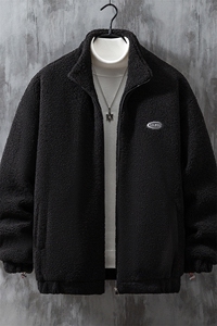 1灰墙挂拍冬季宽松百搭棉服男羊羔毛大码棉衣男外套8727P105控149图片