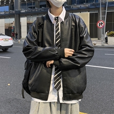 秋季PU皮衣外套男ins潮牌痞帅机车夹克韩版潮流宽松W2097-P60，男装皮衣，星座512-2