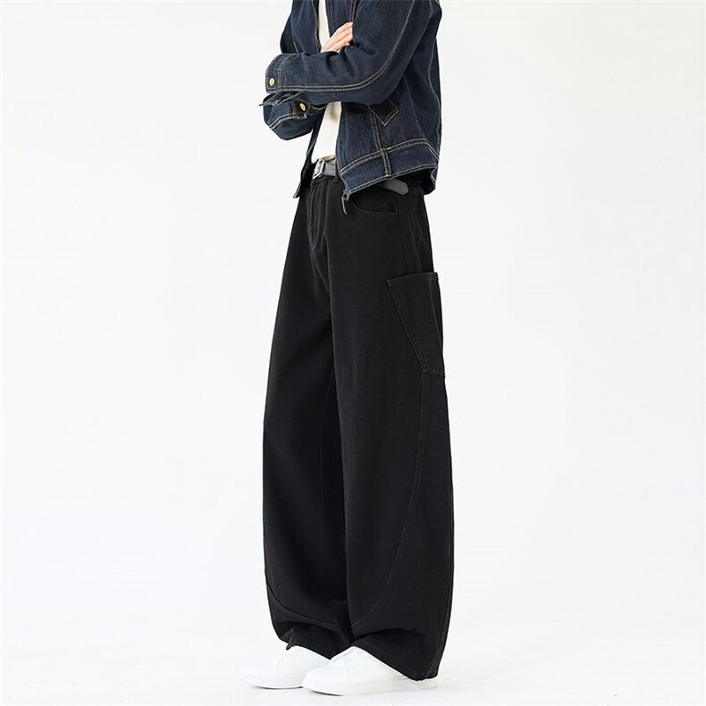 春季美式复古设计感水洗做旧弯刀牛仔裤男女XZ201-K2551P50,男装牛仔裤,星座201
