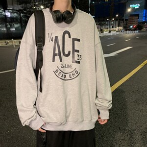 ！21春季潮流百搭大码男士长袖圆领卫衣学生春装上衣WY102P28图片