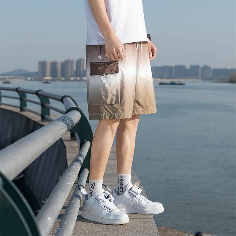 夏季新款潮流韩版宽松侧袋工装裤渐变情侣短裤男A305-KX2064-P25,男装休闲裤,电商B306