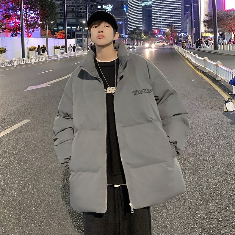 港风夜景宽松字母印花时尚休闲立领棉服A247-MY2101特批60控99,男装棉衣,电商A247