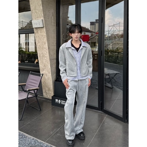 C316 SY9950 P88 K9951P68运动卫衣拼接套装衬衫领不规则卫裤图片