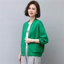 2022年秋季新款短外套女士短款韩版宽松显瘦棒球服女拉链开衫，女装短外套，忆绮罗