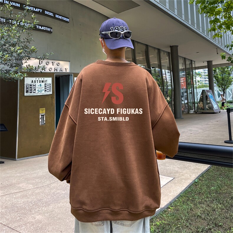 特P25控48秋冬新款男士圆领卫衣宽松休闲日常百搭上衣WQ24375,男装卫衣,电商B370