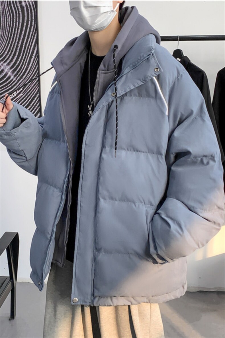 港风假两件衣男连帽服反光加厚袄外套X1213-W969-P120,男装棉衣,星座1213