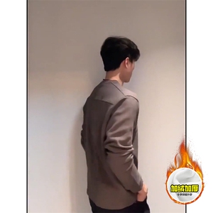 重磅加绒硬挺boxy男女美式高街蜂窝华夫格刺绣圆领长袖卫衣打底衫图片