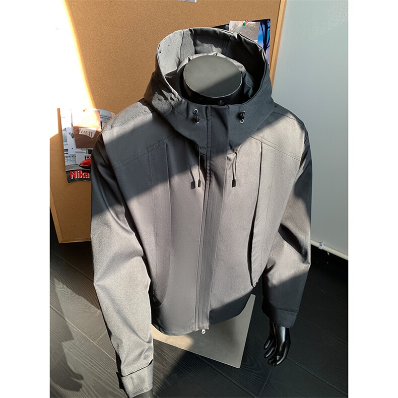 假模-美式中性风户外运动冲锋衣连帽工装9135-P68，男装夹克，电商B380（原B361）