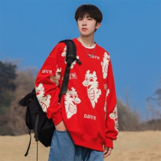 W0038-P58龙年满印时尚高品质圆领情侣宽松卫衣，男装卫衣，星座109