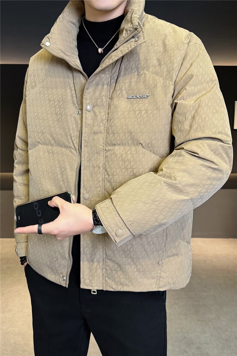 2025冬男修身立领暗花g标50白鸭绒羽绒A230-6606-P185（控280）,男装羽绒服,电商A230