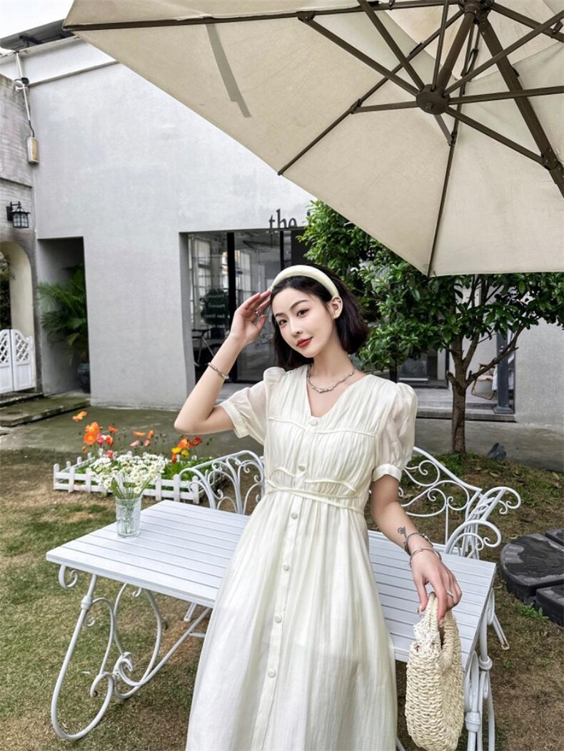 现货新品连衣裙77%空气面料手感柔软透气，女装连衣裙，荷塘月色