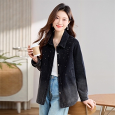 牛仔外套女早春宽松慵懒风2025年春秋新款高端女士中长款衬衫衣服，女装牛仔外套，丽影随形