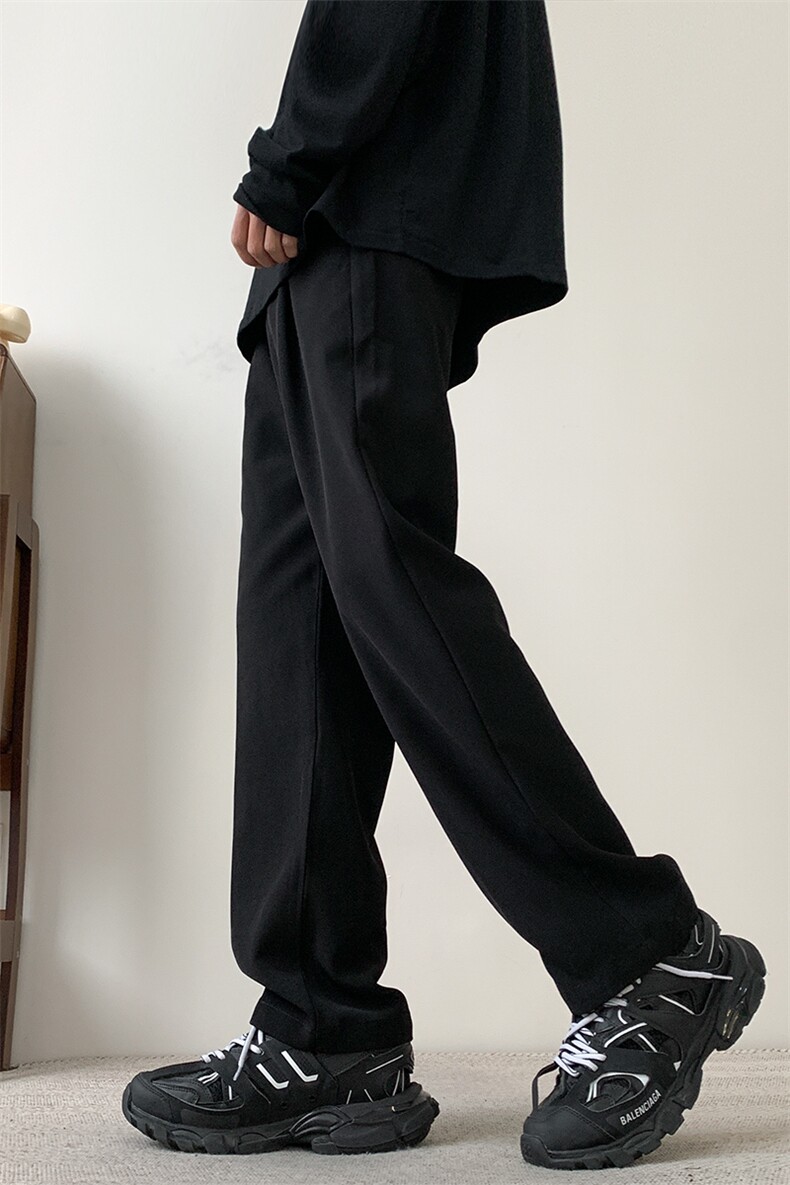 现货主推款加大码直筒垂感纯色西裤S-3XL310A-2BK315P45控68,男装西裤,星座310A-2