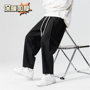 无影墙 冬季加厚抗起球呢料哈伦裤宽松大码萝卜裤小脚男872-P65图片