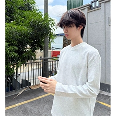 抖音得物品质26春装美式高街曼巴棉螺纹拼接卫衣圆领长袖T恤YT164，男装T恤，电商A486