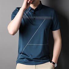 2023年宽松潮流时尚中年短袖上衣翻领百搭夏季T恤SFTT3098，男装T恤，钱塘6003（原4033）