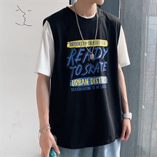 夏季港风宽松青少年休闲背心TC1107-P25，男装T恤，星座717