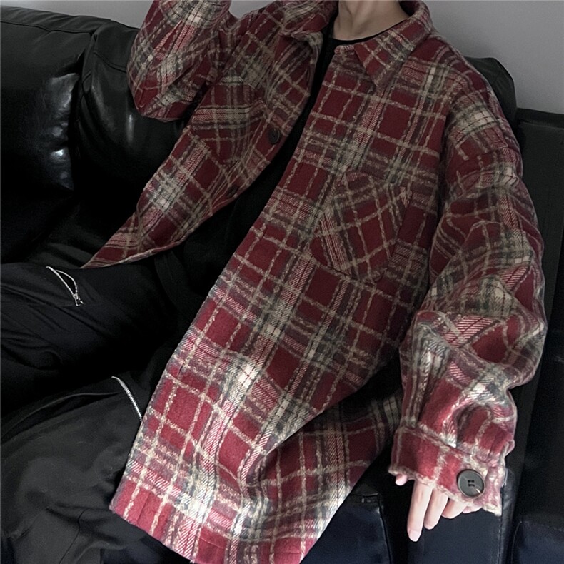 小香风衬衫夹克外套复古拼色潮牌休闲情侣宽松C2166-P40【特价】,男装夹克,电商A007