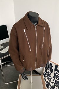 短款呢料呢子大衣 男装2025冬季呢子夹克外套 XZ514-2-F19-P108图片